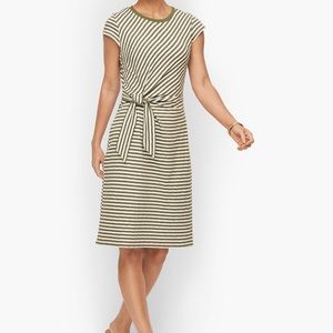 NWT Talbots olive striped slub knit dress